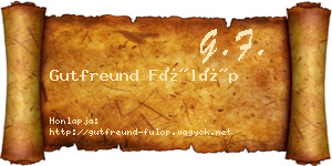 Gutfreund Fülöp névjegykártya