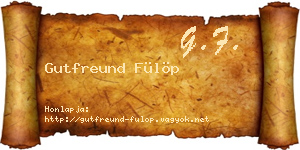 Gutfreund Fülöp névjegykártya